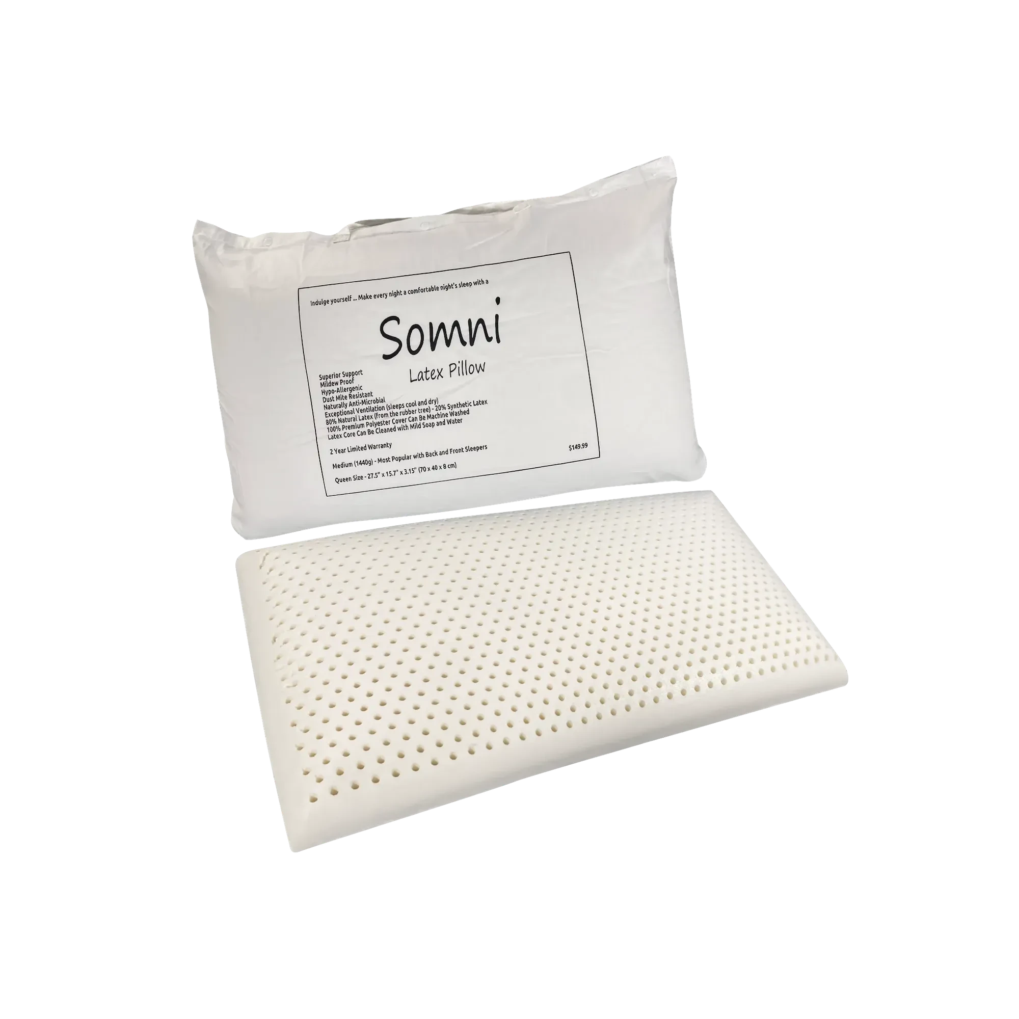 Dreams To Go Somni Latex Pillow
