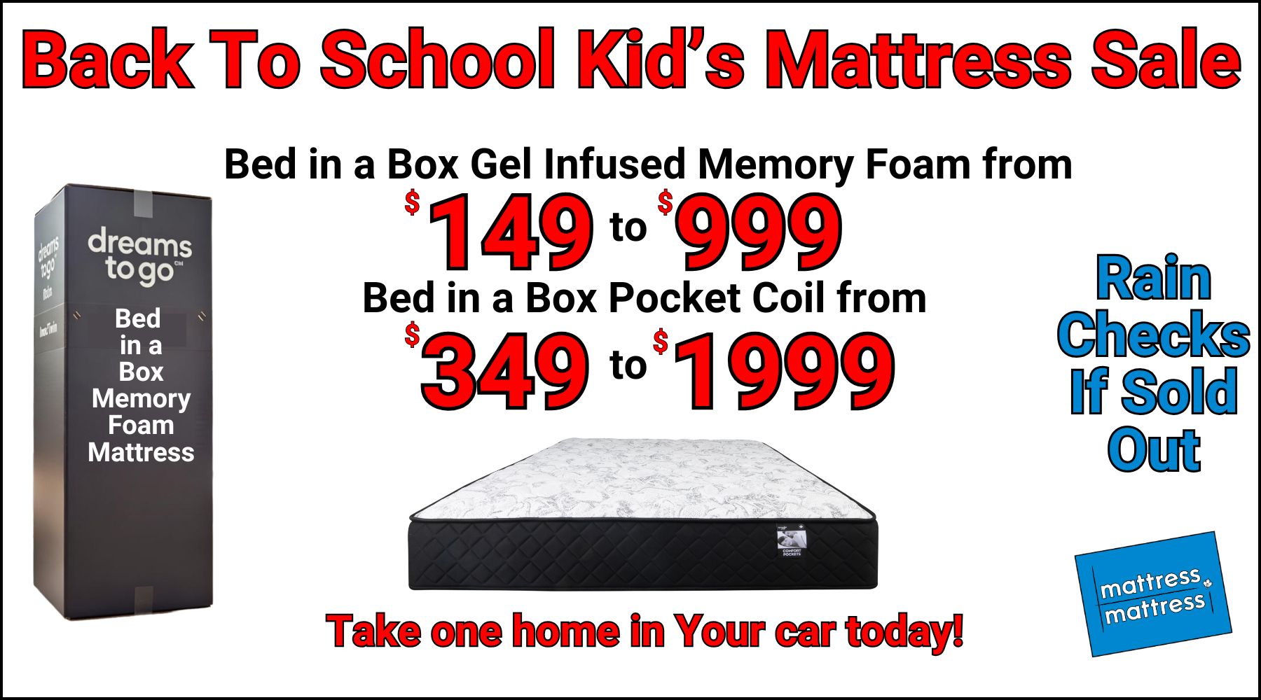 Back to School Kids Mattress Sale