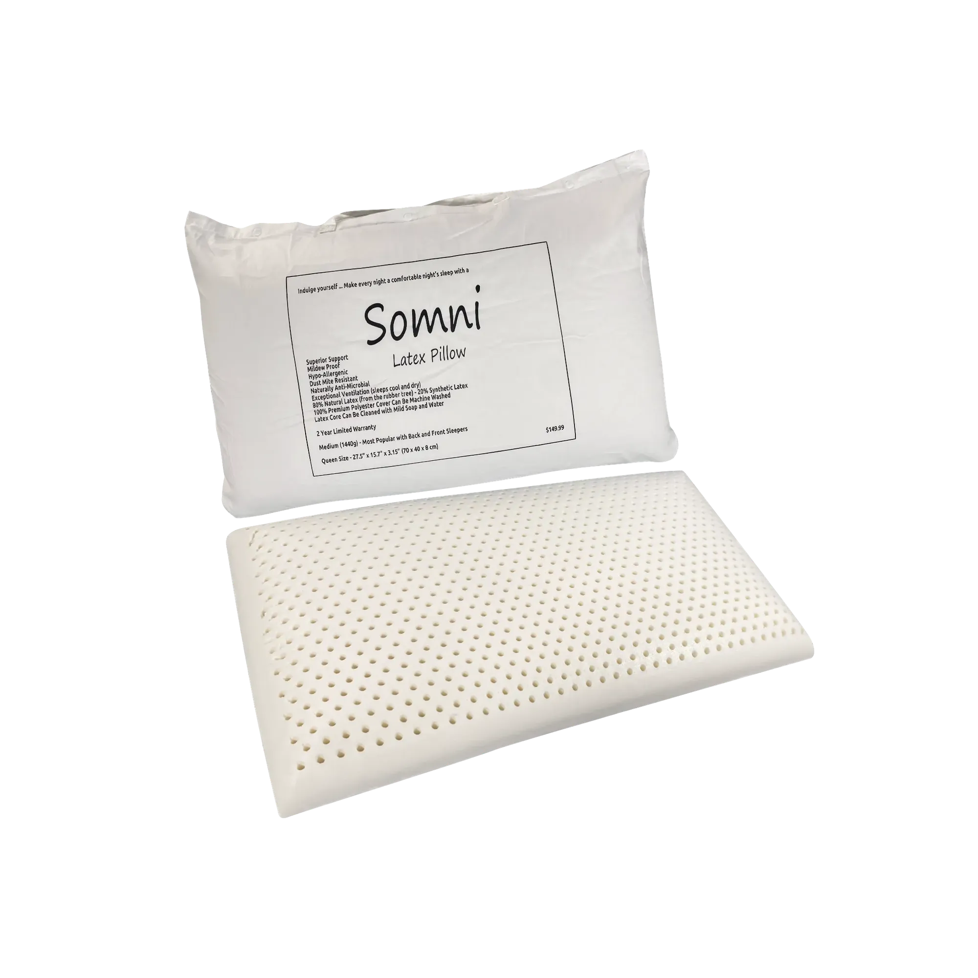 Dreams To Go Somni Latex Pillow