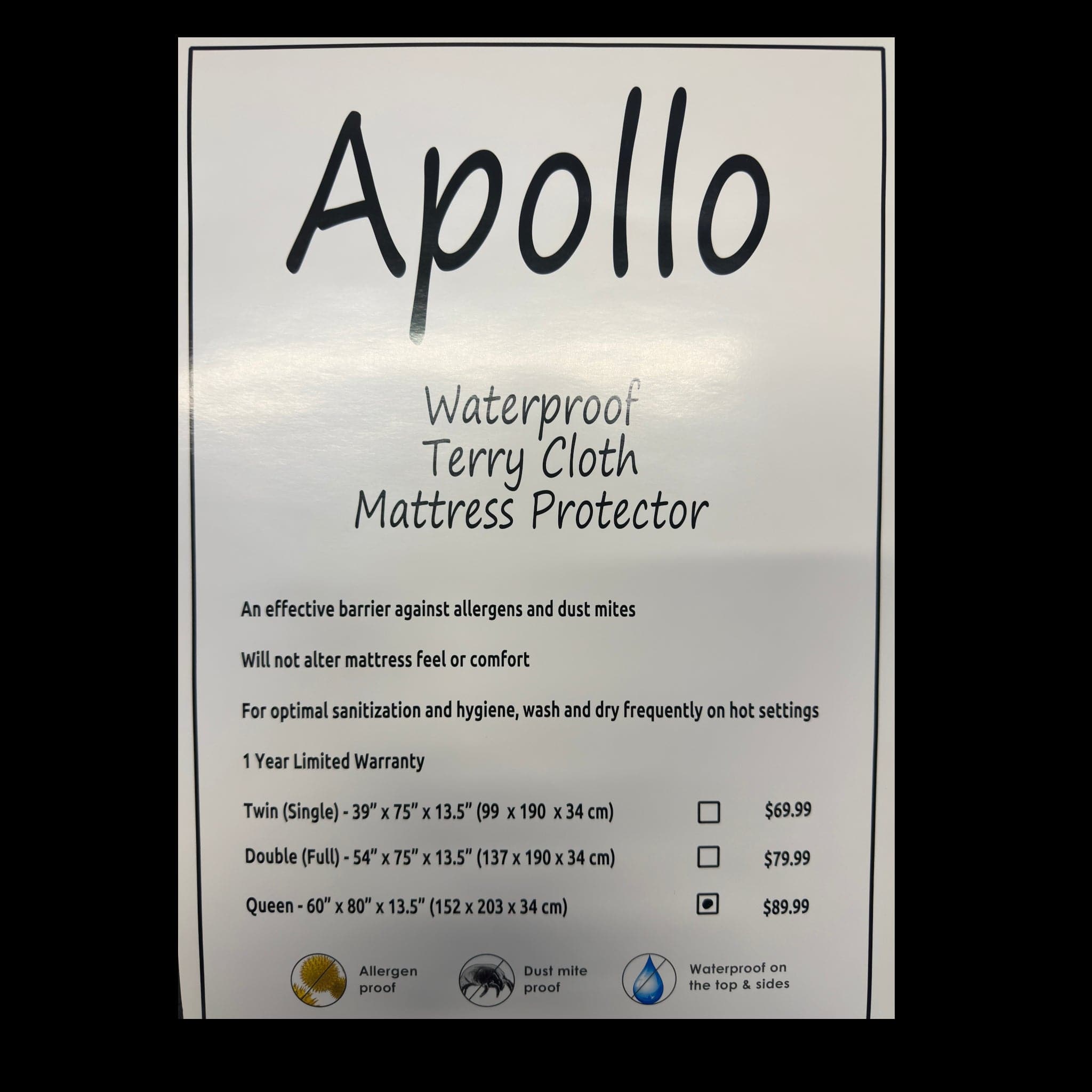 Dreams to Go Apollo Waterproof Mattress Protector