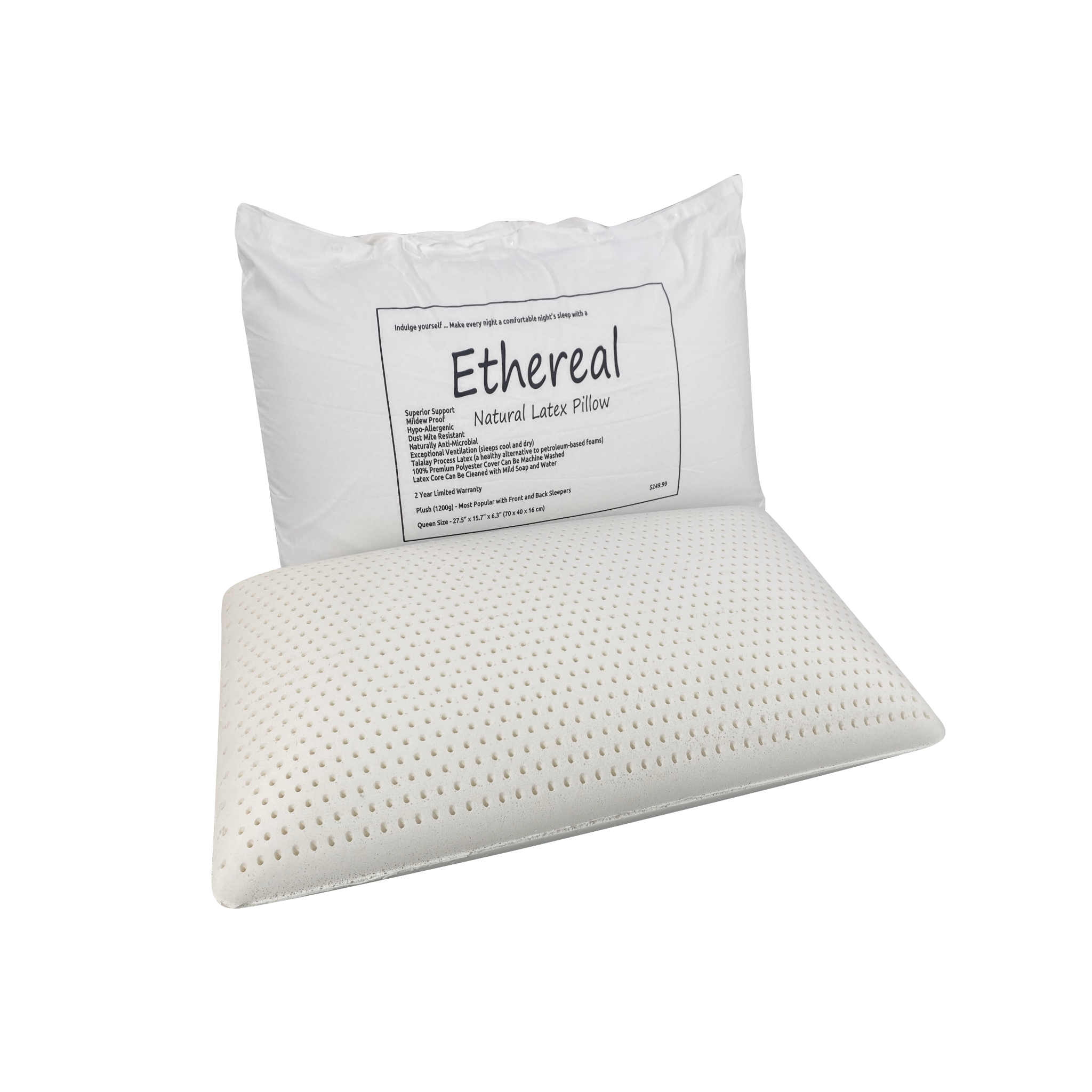 Dreams To Go Ethereal Talalay Latex Pillow