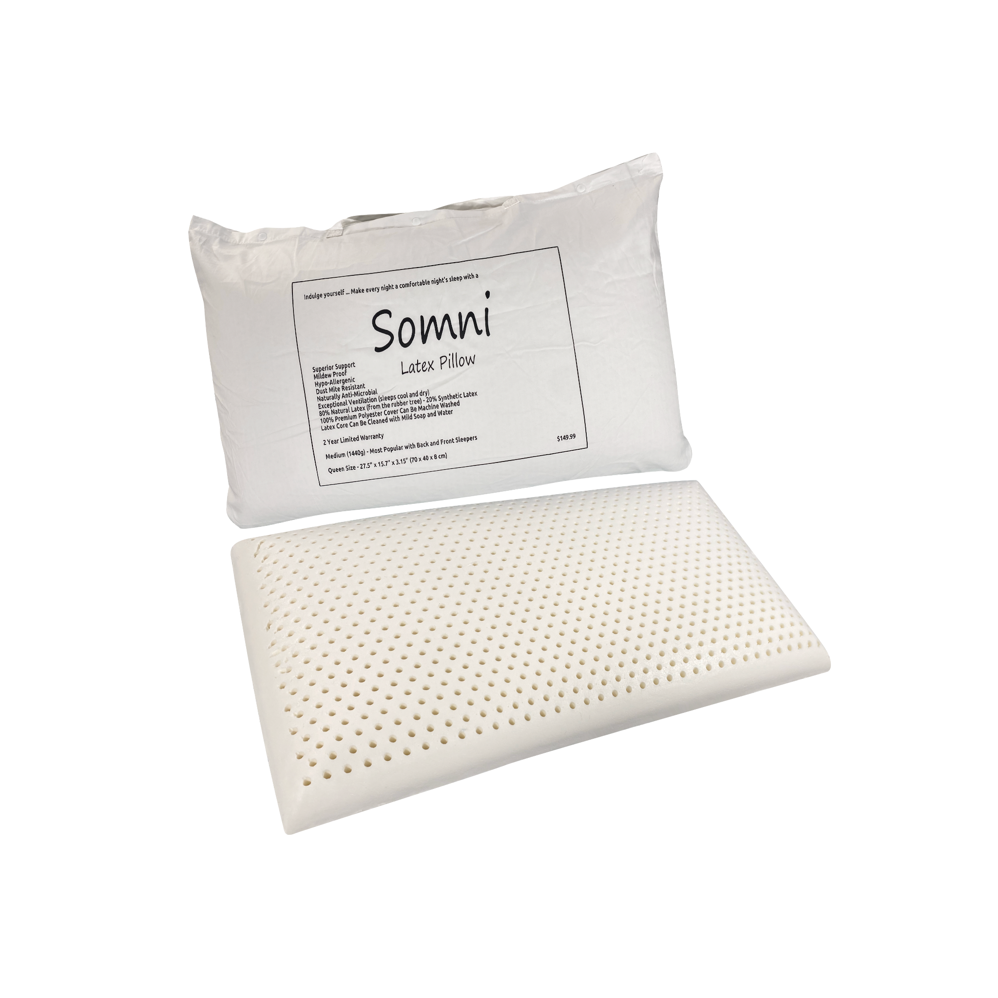 Dreams to Go Somni Latex Pillow in Canada Mattress Mattress